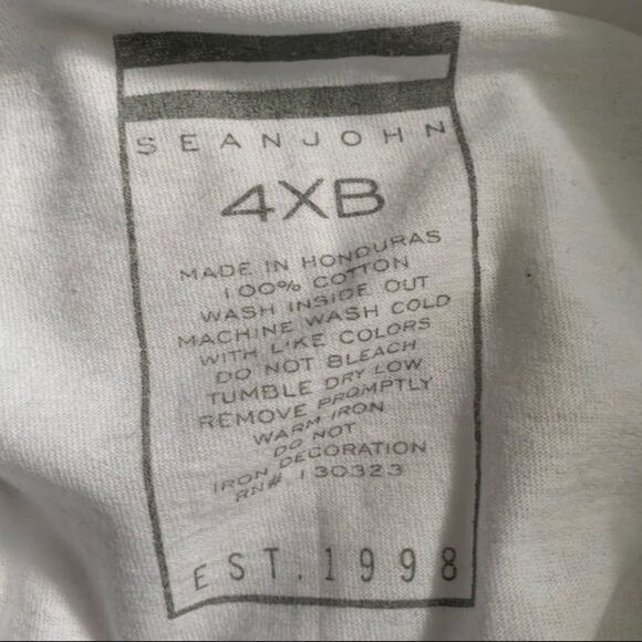 Sean John Graphic T Shirt Men's Size 4XB BIG White/Red NEW - Picture 5 of 5